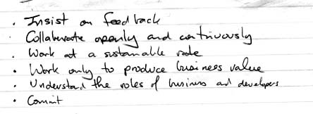 Photo of written notes